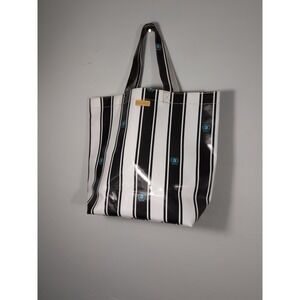 Consuela Tote Bag Black And White Striped Shopper Handbag tote